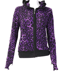 PURPLE LEOPARD EAR HOOD